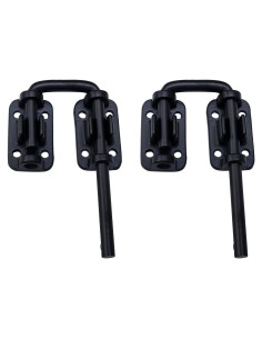 Cerradura de Bucle para Puerta Corrediza QCAA 3.18 cm Negra - 2 Paquetes