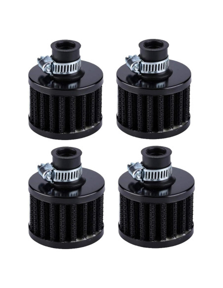 4 Filtros de Aire Negro 12mm BDIBD para Coche y Motocicleta