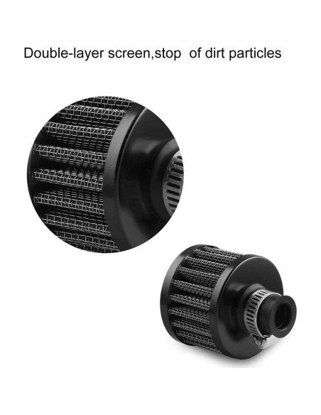 4 Filtros de Aire Negro 12mm BDIBD para Coche y Motocicleta