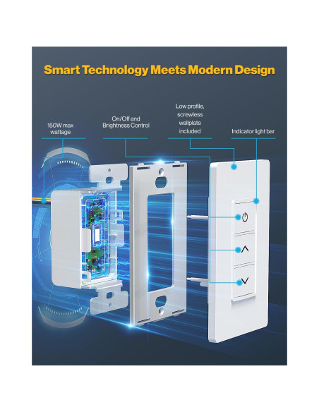 Interruptor de Atenuación Inteligente Sunco 3 Pack WiFi 80W