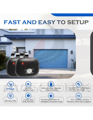 Abridor de Puerta de Garaje Remoto Linear MCT-11 - 2 Paquete
