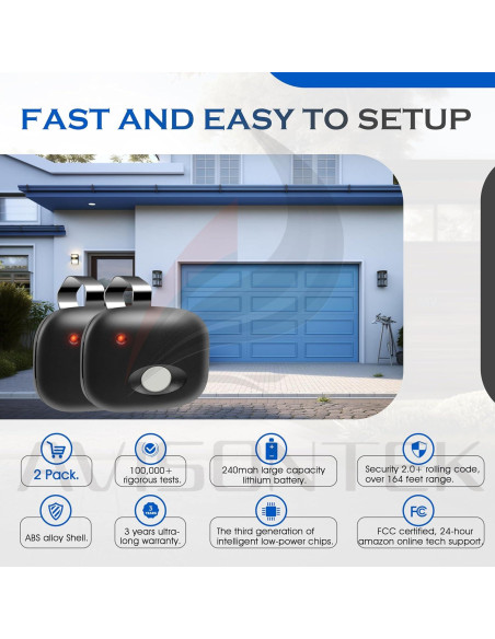 Abridor de Puerta de Garaje Remoto Linear MCT-11 - 2 Paquete