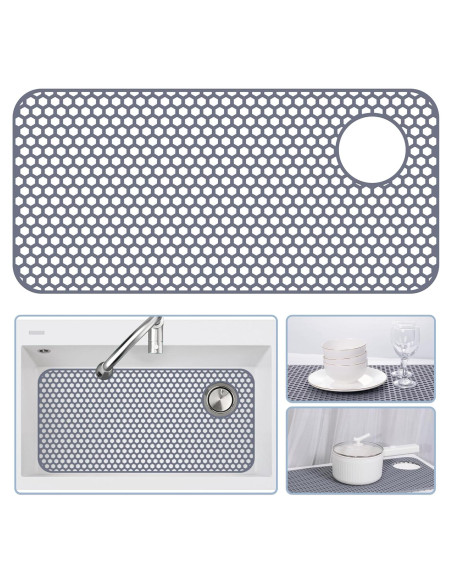 Alfombrilla de Fregadero de Silicona Bestjing 72.1x36.3cm Gris