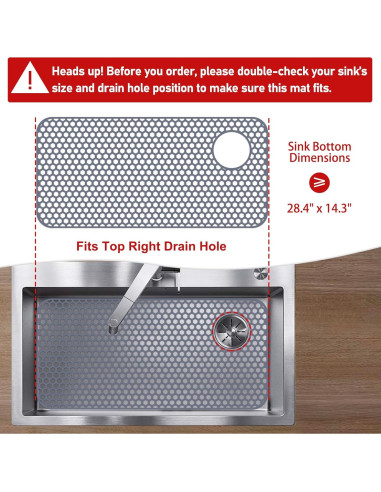 Alfombrilla de Fregadero de Silicona Bestjing 72.1x36.3cm Gris