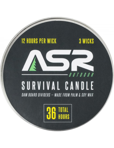 Vela de Emergencia 3 Mechas ASR Outdoor 36 Horas Luz