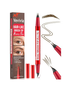 Lápiz de Cejas Vevivia Marrón Oscuro - Doble Cepillo y Curvado