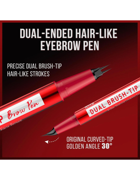 Lápiz de Cejas Vevivia Marrón Oscuro - Doble Cepillo y Curvado