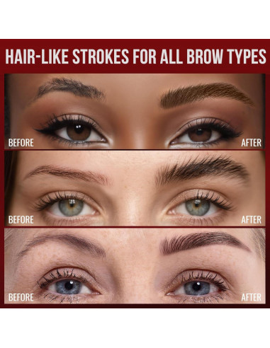 Lápiz de Cejas Vevivia Marrón Oscuro - Doble Cepillo y Curvado