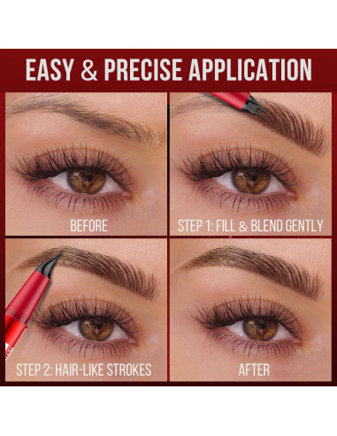 Lápiz de Cejas Vevivia Marrón Oscuro - Doble Cepillo y Curvado