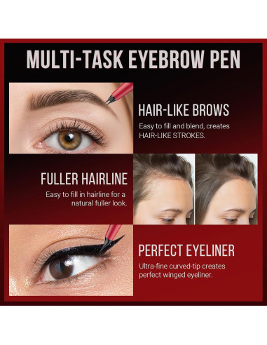 Lápiz de Cejas Vevivia Marrón Oscuro - Doble Cepillo y Curvado