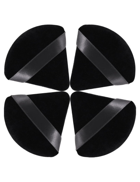 Esponja de Maquillaje Triangular JOLY - 4 Pcs Negro, Precisión y Reutilizable