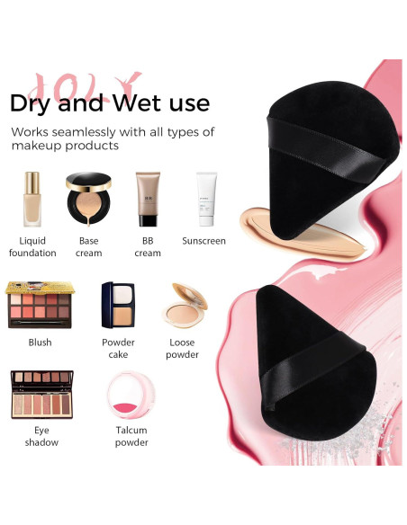 Esponja de Maquillaje Triangular JOLY - 4 Pcs Negro, Precisión y Reutilizable