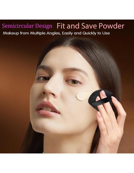 Esponja de Maquillaje Triangular JOLY - 4 Pcs Negro, Precisión y Reutilizable