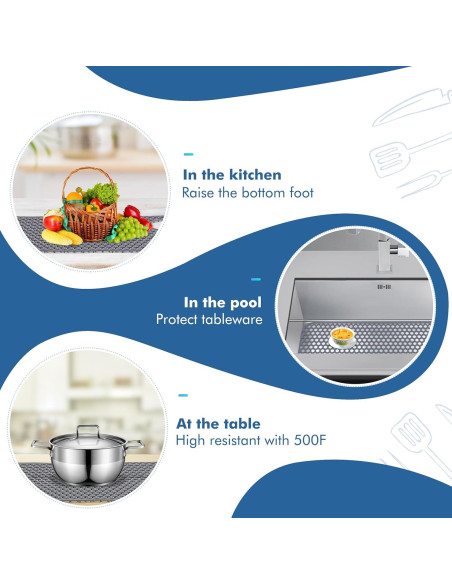 Alfombrilla de Fregadero de Silicona Bestjing 72.1x36.3cm Gris