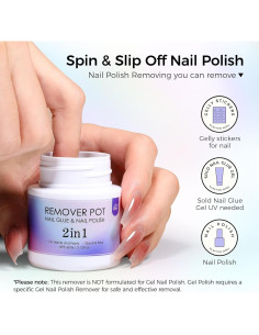 Removedor de Esmalte de Uñas GELLAKTIK 60ml con Esponja 2