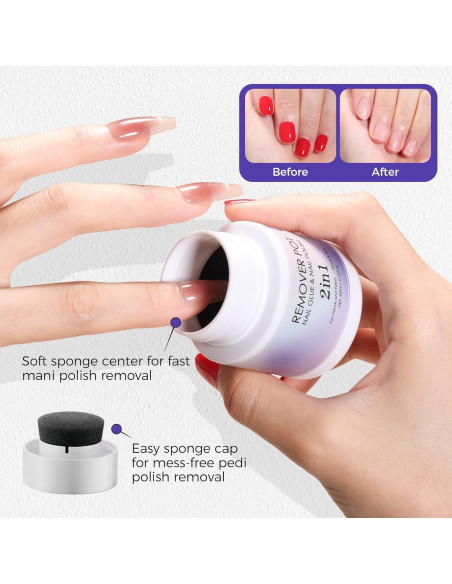 Removedor de Esmalte de Uñas GELLAKTIK 60ml con Esponja