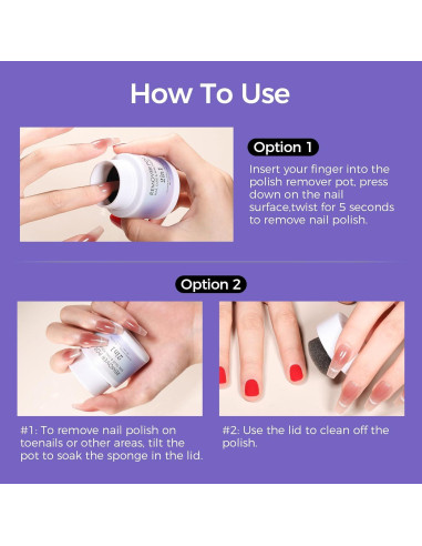 Removedor de Esmalte de Uñas GELLAKTIK 60ml con Esponja