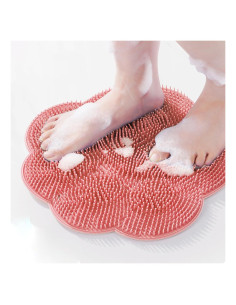 Alfombrilla de Fregado para Pies Orvifuly Rosa 30x30cm Silicona