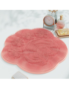 Alfombrilla de Fregado para Pies Orvifuly Rosa 30x30cm Silicona 2
