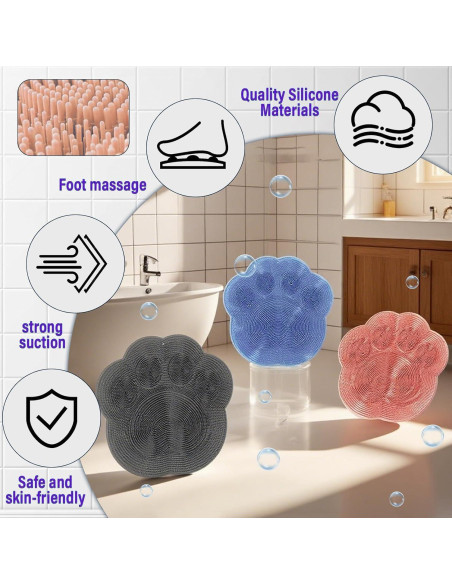 Alfombrilla de Fregado para Pies Orvifuly Rosa 30x30cm Silicona