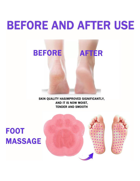 Alfombrilla de Fregado para Pies Orvifuly Rosa 30x30cm Silicona