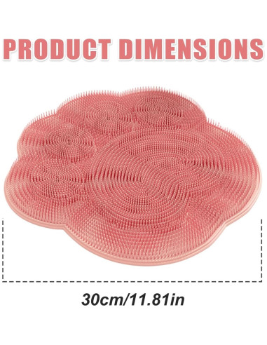 Alfombrilla de Fregado para Pies Orvifuly Rosa 30x30cm Silicona