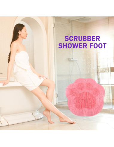 Alfombrilla de Fregado para Pies Orvifuly Rosa 30x30cm Silicona