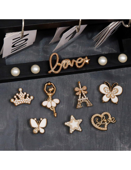 20 Piezas Charms para Zapatos Bling con Perlas y Flores