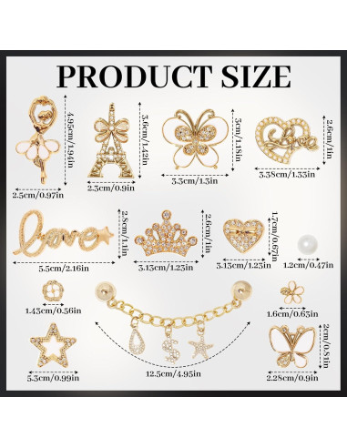 20 Piezas Charms para Zapatos Bling con Perlas y Flores