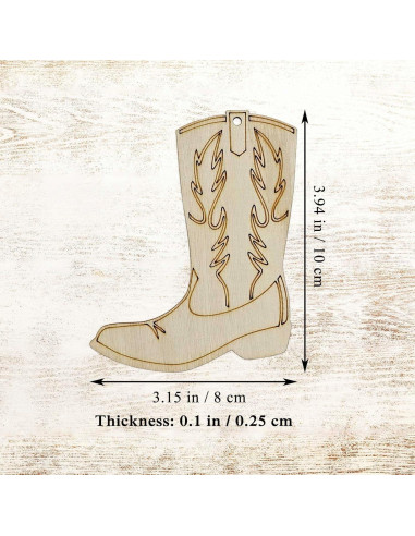 20 Recortes de Madera en Forma de Botas Creaides 10x8 cm