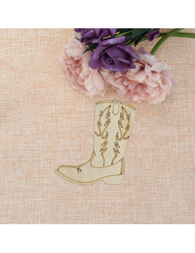 20 Recortes de Madera en Forma de Botas Creaides 10x8 cm