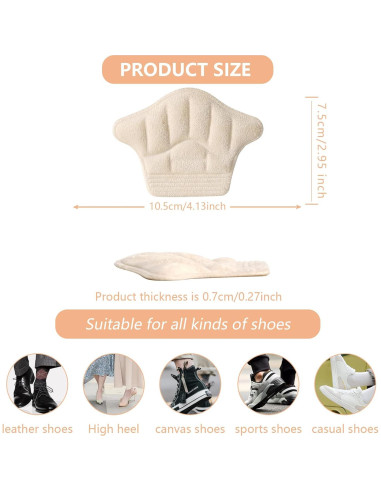 Protectores de Talón Reutilizables FootJKYX - 4 Grises