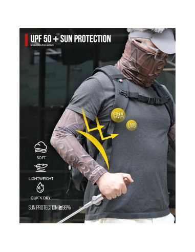 Mangas de compresión deportivas UPF50+ para brazos - Talla L