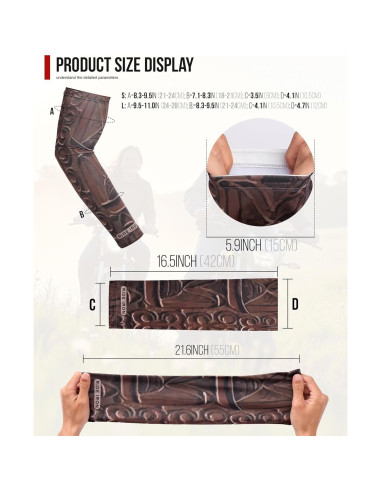 Mangas de compresión deportivas UPF50+ para brazos - Talla L