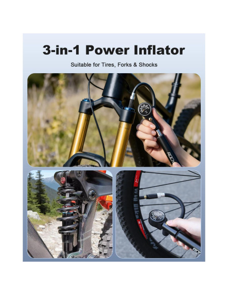 Bomba de Aire para Bicicleta POWVINE 300PSI Portátil