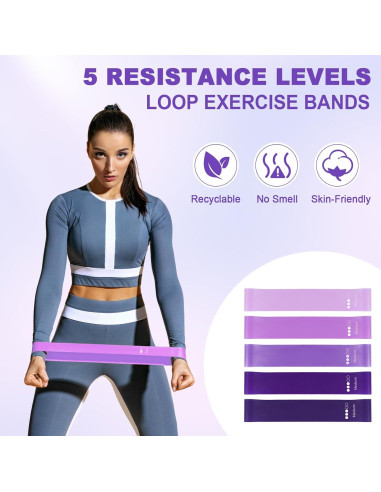 Conjunto de Pilates Poen 10 Piezas con Mancuernas y Bandas