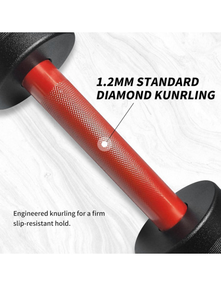 Mango de Mancuerna Olímpico Crafteel 40.64 cm con Dados