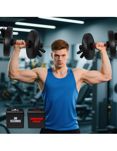 Mango de Mancuerna Olímpico Crafteel 40.64 cm con Dados