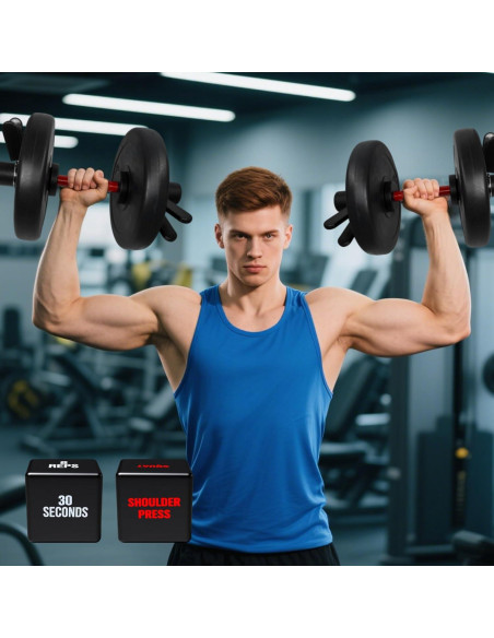 Mango de Mancuerna Olímpico Crafteel 40.64 cm con Dados