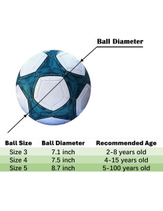 Balón de Fútbol Tamaño 3 AYANICA PU Suave para Entrenamiento 2