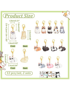Marcadores de Puntos de Costura NBEADS 24 Pcs Gato Esmalte 2