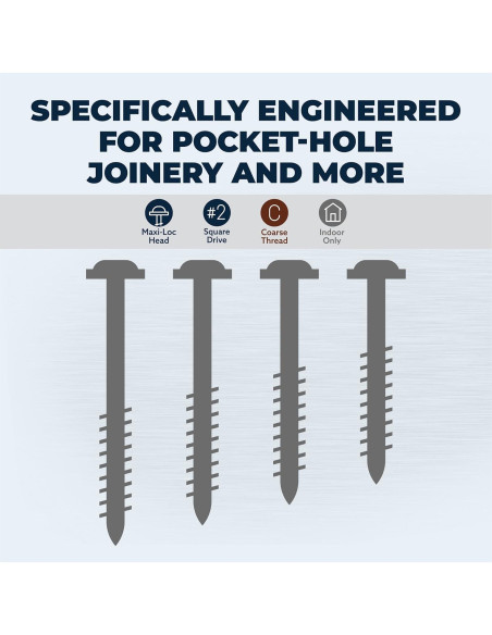 Tornillos de Agujero de Bolsillo Kreg SML-C125-500 Zinc 1.25"