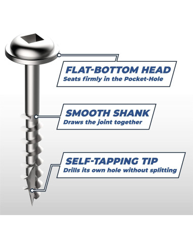 Tornillos de Agujero de Bolsillo Kreg SML-C125-500 Zinc 1.25"