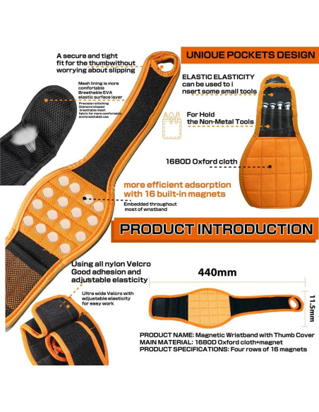 Banda de Muñeca Magnética Fulundi con 16 Imanes - Nylon