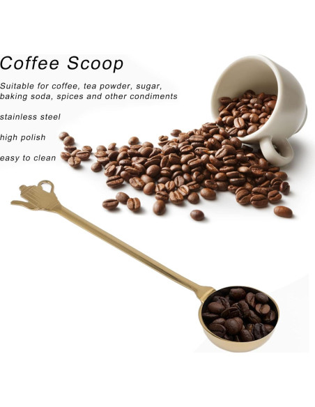 Cuchara Medidora de Café Dorada CHICIRIS 20cm Acero Inoxidable
