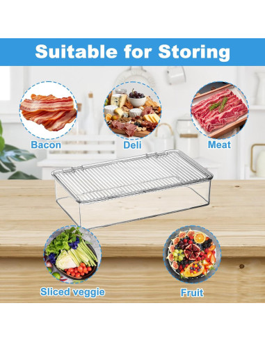 Contenedor de Tocino Wensdr con Pinzas y Tapa 27.4x15.7cm