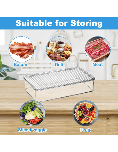 Contenedor de Tocino Wensdr con Pinzas y Tapa 27.4x15.7cm