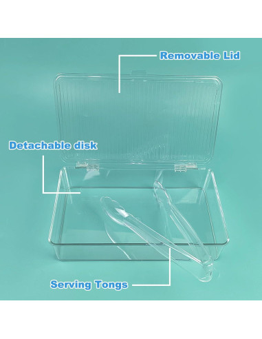 Contenedor de Tocino Wensdr con Pinzas y Tapa 27.4x15.7cm