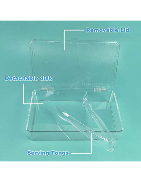 Contenedor de Tocino Wensdr con Pinzas y Tapa 27.4x15.7cm