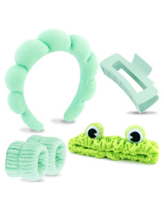 Banda de Cabeza Spa Velscrun Verde + 5 Piezas Accesorios